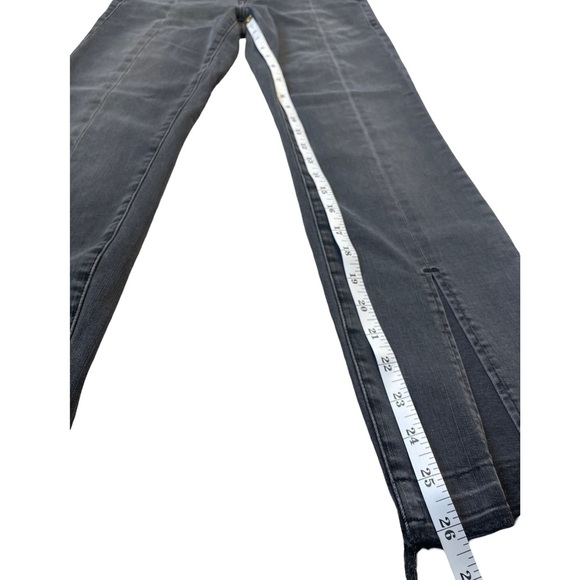Frame Denim Le Nouveau Split Hem Straight Cropped Black Gray Jean - Size 24 - Picture 8 of 12